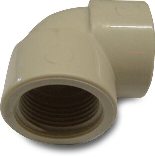 Winkel 90° PP 1/2" Innengewinde 10bar Beige