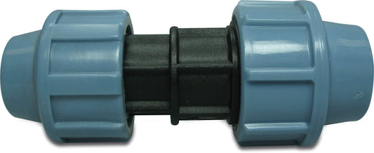 Unidelta Kupplung Reduziert PP Klemm 16bar Schwarz/Blau DVGW/KIWA/WRAS