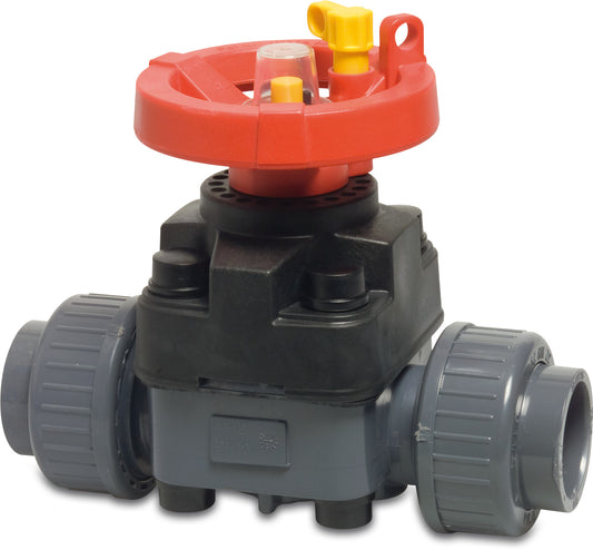 Praher Membranschieber PVC-U 63 mm Klebemuffe 10bar DN50 Grau Typ T4