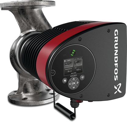 Grundfos Umwälzpumpe mit variabler Drehzahl Edelstahl DIN Flansch 10bar 1.95A 230VAC Schwarz/Rot WRAS