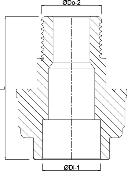 Profec Verschraubung mit O-Ring PVC-U Klebemuffe x Außengewinde 10bar Grau