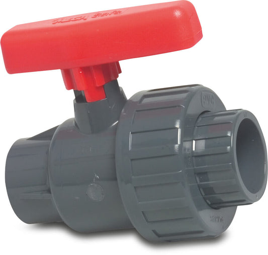 Profec Kugelhahn mit einem Anschluss PVC-U Klebemuffe 16bar DN40 Grau Typ Safe 525