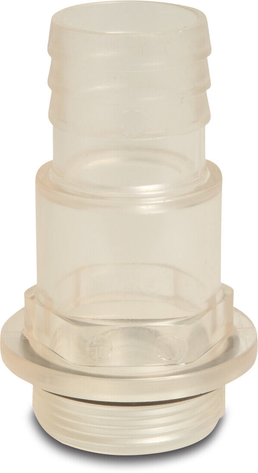 Praher Schauglas PVC-U 1 1/2" x 38 mm Außengewinde x Schlauchtülle Transparent