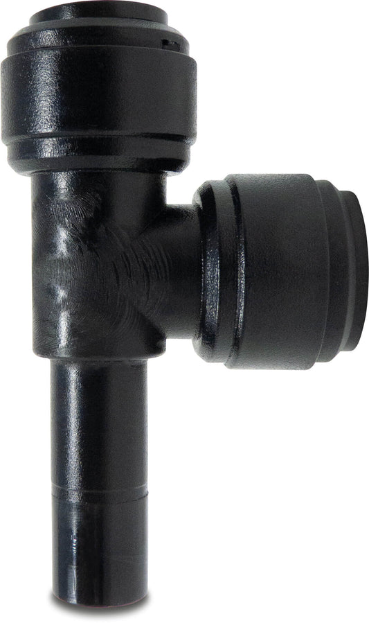 T-Stück 90° POM Stutzen x Einsteck x Einsteck 20bar Schwarz WRAS Typ Aquaspeed