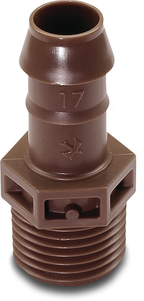 Rain Bird XFF17 Adapter Kunststoff 1/2" x 17 mm Außengewinde x Tülle 3,5bar Braun