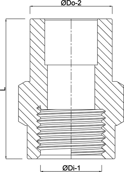 VDL Gewindemuffe PVC-U 20 mm x 1/2" Stutzen x Innengewinde 16bar Grau mit Edelstahl Ring Typ verstärkt