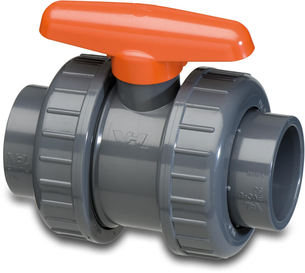 VDL Kugelhahn PVC-U Klebemuffe 10bar Grau Typ DIL