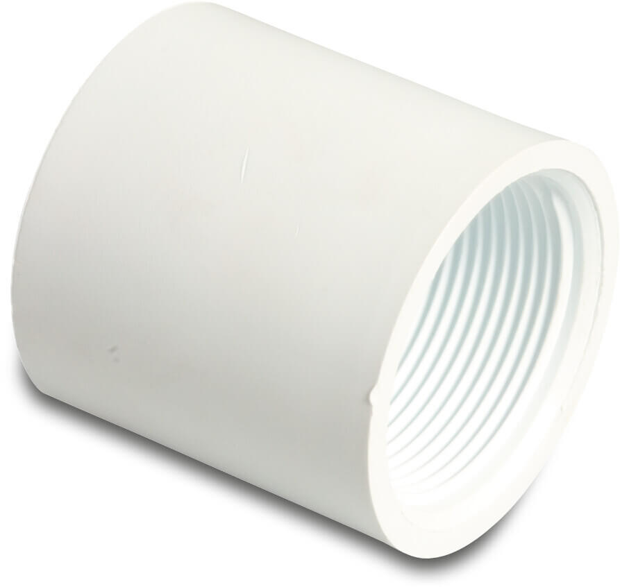 Übergangsadapter PVC-U 1 1/2" x 1 1/2" Imperial Klebemuffe x Innengewinde 10bar Weiß