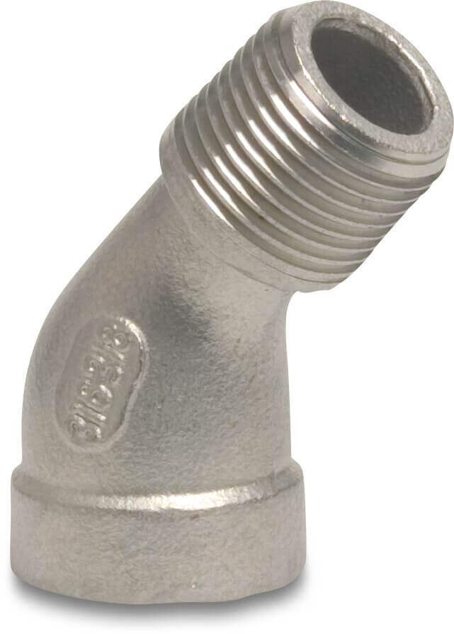 Profec Nr. 121 Winkel 45° Edelstahl 316 Innengewinde x Außengewinde 10bar