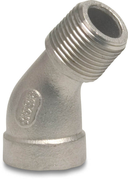 Profec Nr. 121 Winkel 45° Edelstahl 316 Innengewinde x Außengewinde 10bar