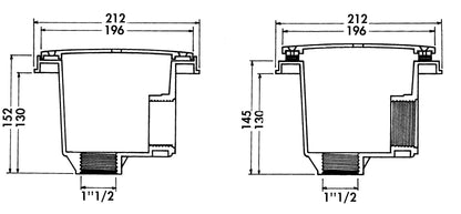 Hayward 32.. Bodenablauf ABS 50/63 mm x 1 1/2" Klebemuffe x Innengewinde Weiß 2 Stück