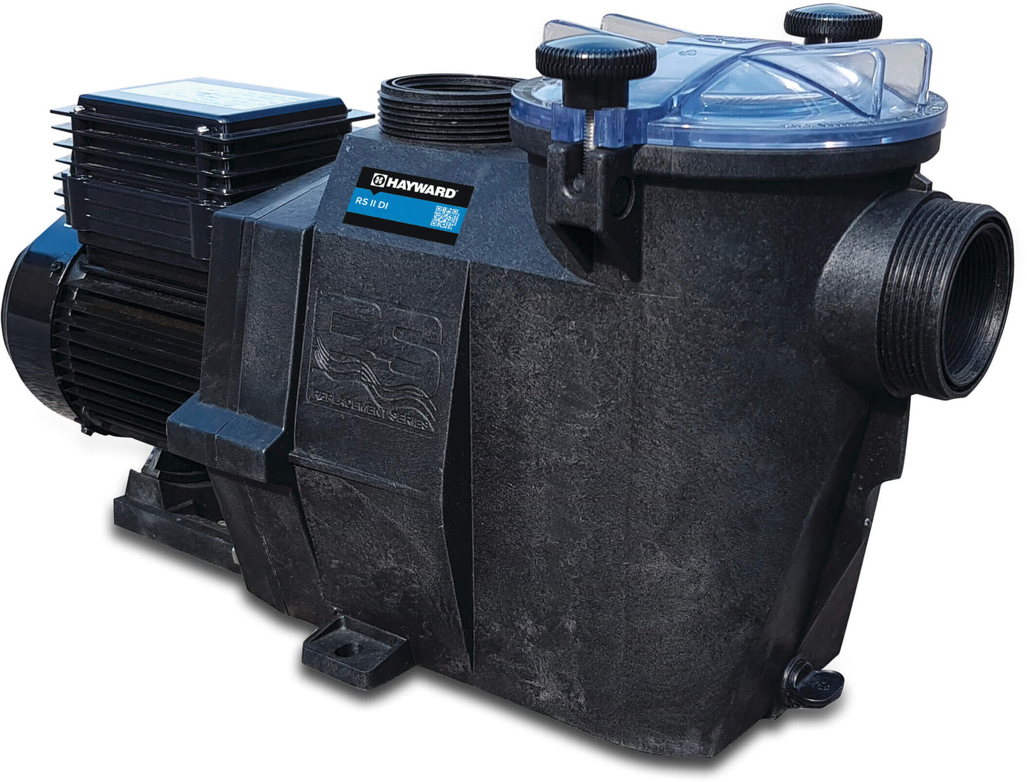 Hayward RS II 30203 Schwimmbadpumpe PP GF 63 mm Klebemuffe 5,72/3,3A Schwarz 2PS