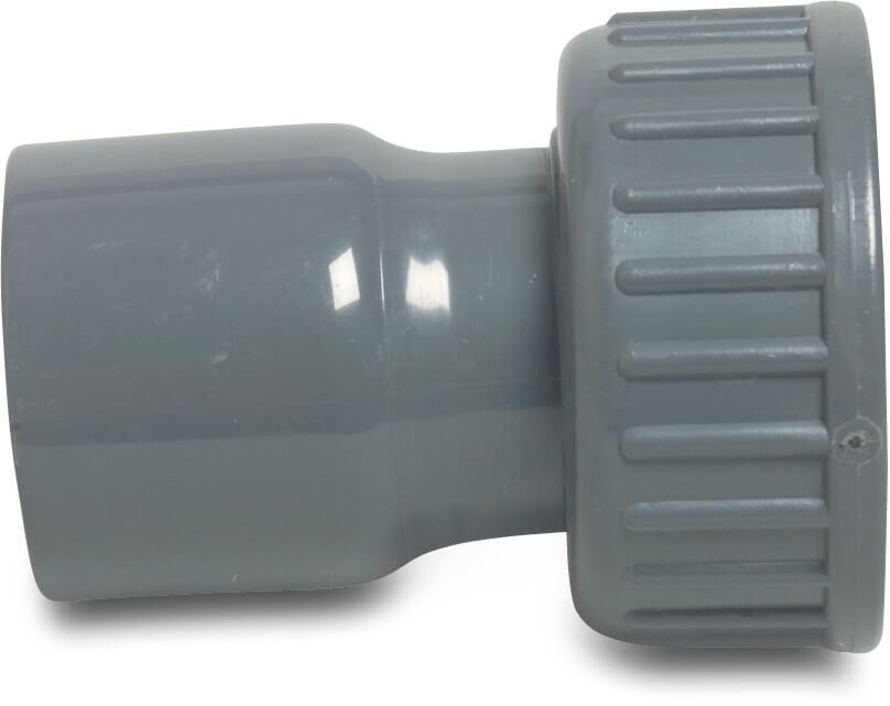 Profec 2/3 Verschraubung aus Rohr hergestellt PVC-U 32 mm x 1 1/4" Klebemuffe x Überwurfmutter IG 16bar Grau (VE: 10 St.)