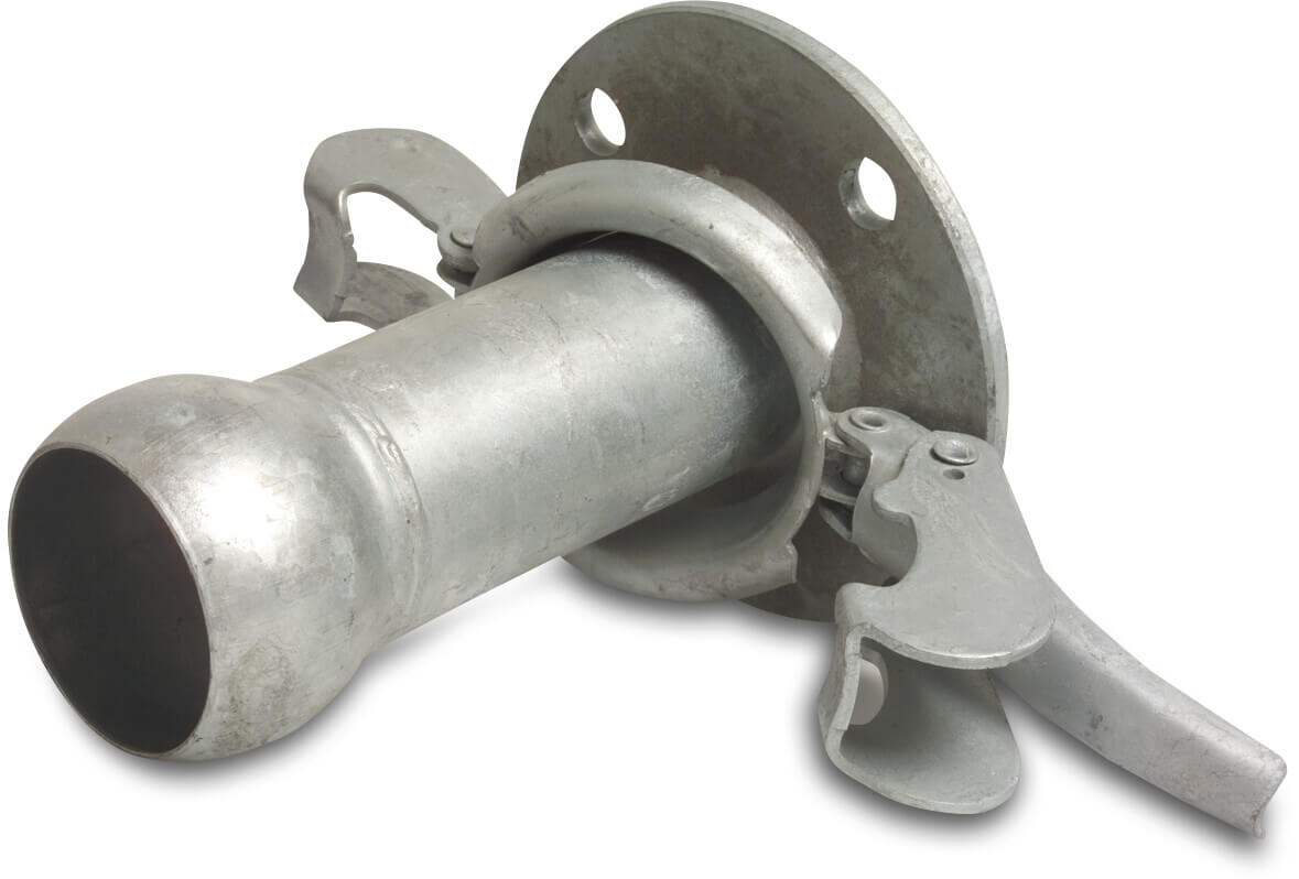 Schnellkupplung Stahl Verzinkt 108 mm x DN150 M-Teil Bauer x DIN Flansch PN10 Typ Bauer S70