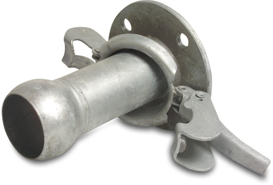 Schnellkupplung Stahl Verzinkt 108 mm x DN150 M-Teil Bauer x DIN Flansch PN10 Typ Bauer S70