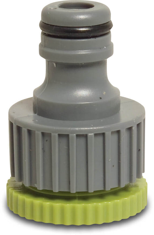 Flotide Kupplung PVC-U 1/2 - 3/4" Innengewinde x Klickstecker Grau/Grün