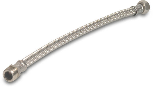 Flexibler schlauch Edelstahl/EPDM 1 1/4" Außengewinde x Überwurfmutter IG 6bar DN32 50cm Edelstahl Messing Außengewinde KTW/DVGW Typ gerade (VE: 10 St.)