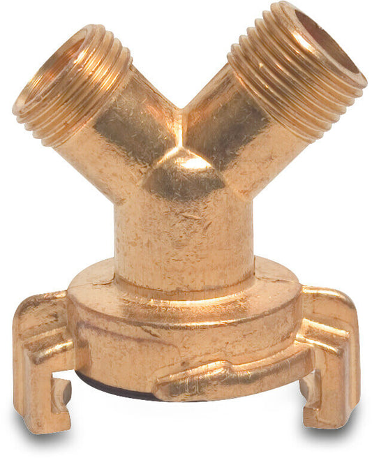 Y-Stück Schnellkupplung Messing 3/4" Außengewinde x Außengewinde x Schnellkupplung KA 40 12bar