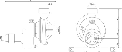 Rovatti T0F-50A Kreiselpumpe Gusseisen DN50 DIN Flansch Schwarz