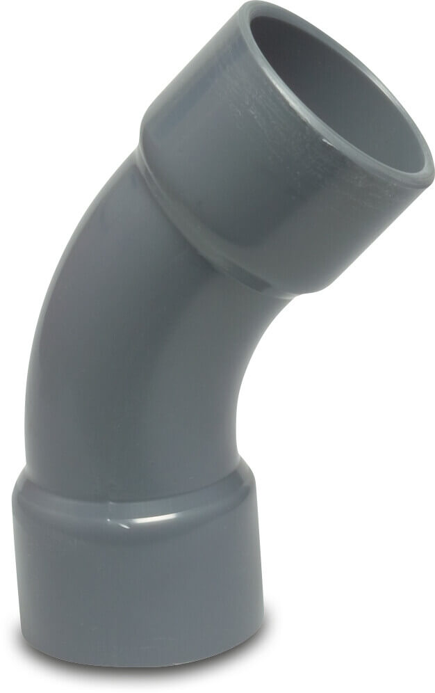 Profec Bogen 45° PVC-U Klebemuffe 16bar Grau Typ aus Rohr hergestellt