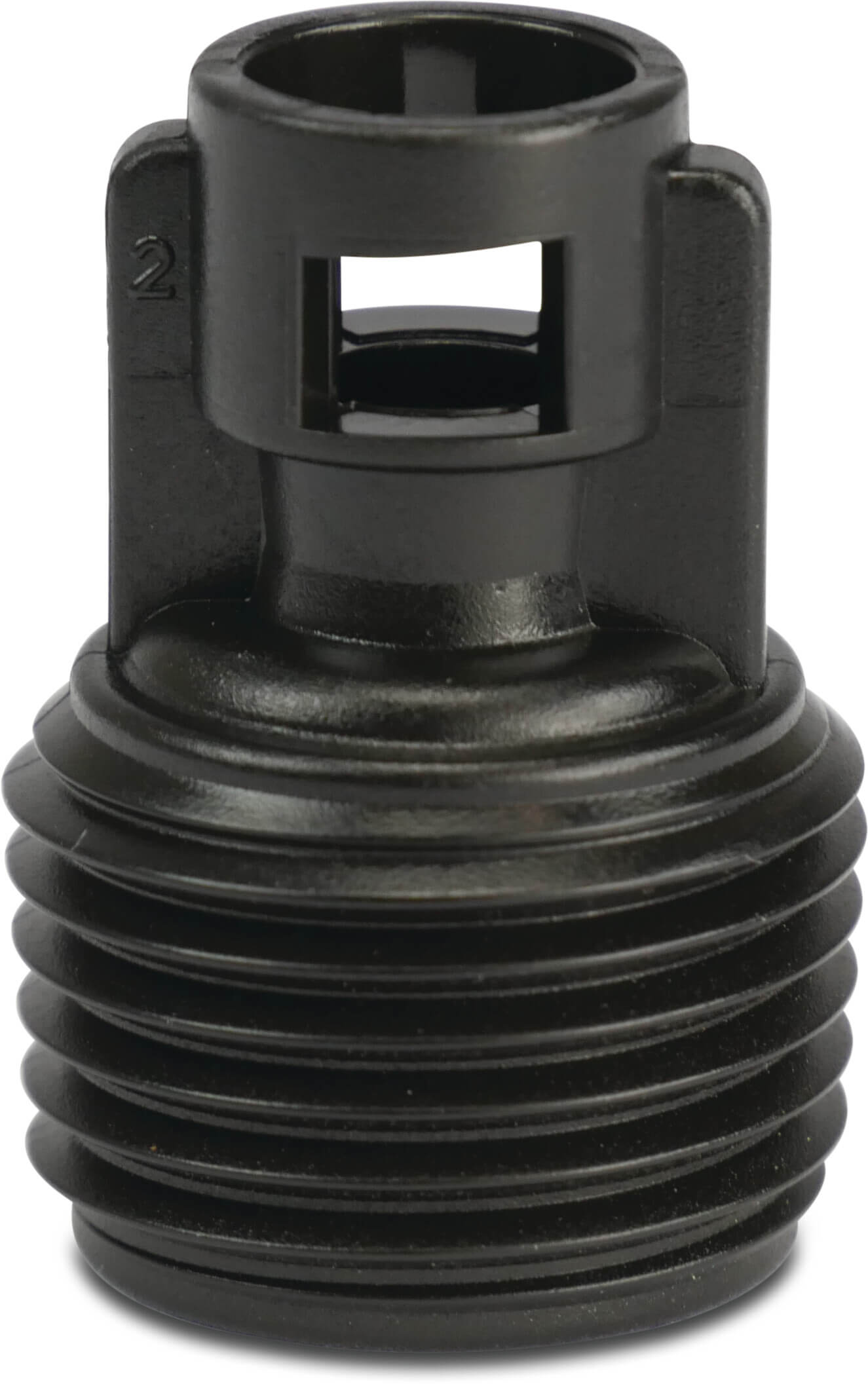 NaanDan Adapter Kunststoff 1/2" Bayonet F x Außengewinde Schwarz (VE: 10 St.)
