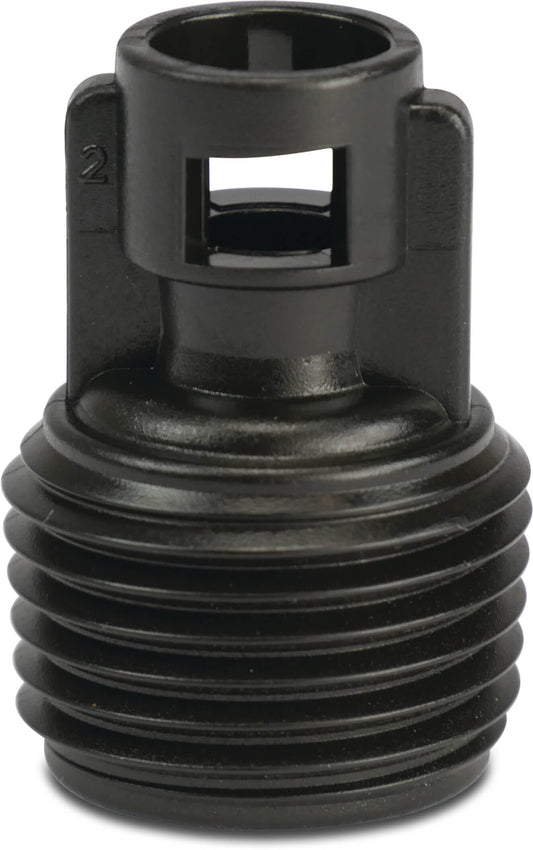 NaanDan Adapter Kunststoff 1/2" Bayonet F x Außengewinde Schwarz (VE: 10 St.)