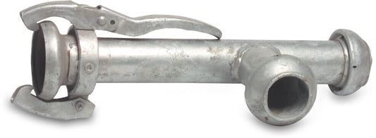 T-Stück Stahl Verzinkt 108 mm M-Teil Kardan x V-Teil Kardan x V-Teil Kardan Typ Kardan