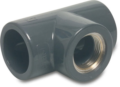 Profec T-Stück 90° PVC-U/Messing 32 mm x 1/2" x 32 mm Klebemuffe x Innengewinde x Klebemuffe 16bar Grau (VE: 10 St.)