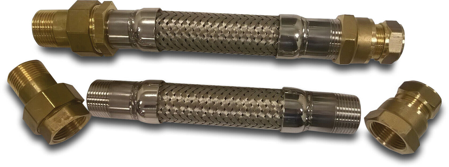 DAB ESYBOX Flexibler schlauch Edelstahl 1" Außengewinde x Innengewinde 25cm Edelstahl