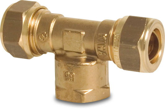 Bonfix T-Stück 90° Messing Klemm x Innengewinde x Klemm KIWA/GASTEC