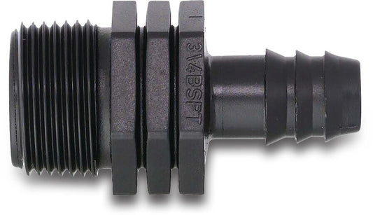 Tavlit Adapter PP Tülle x Außengewinde 8bar Schwarz