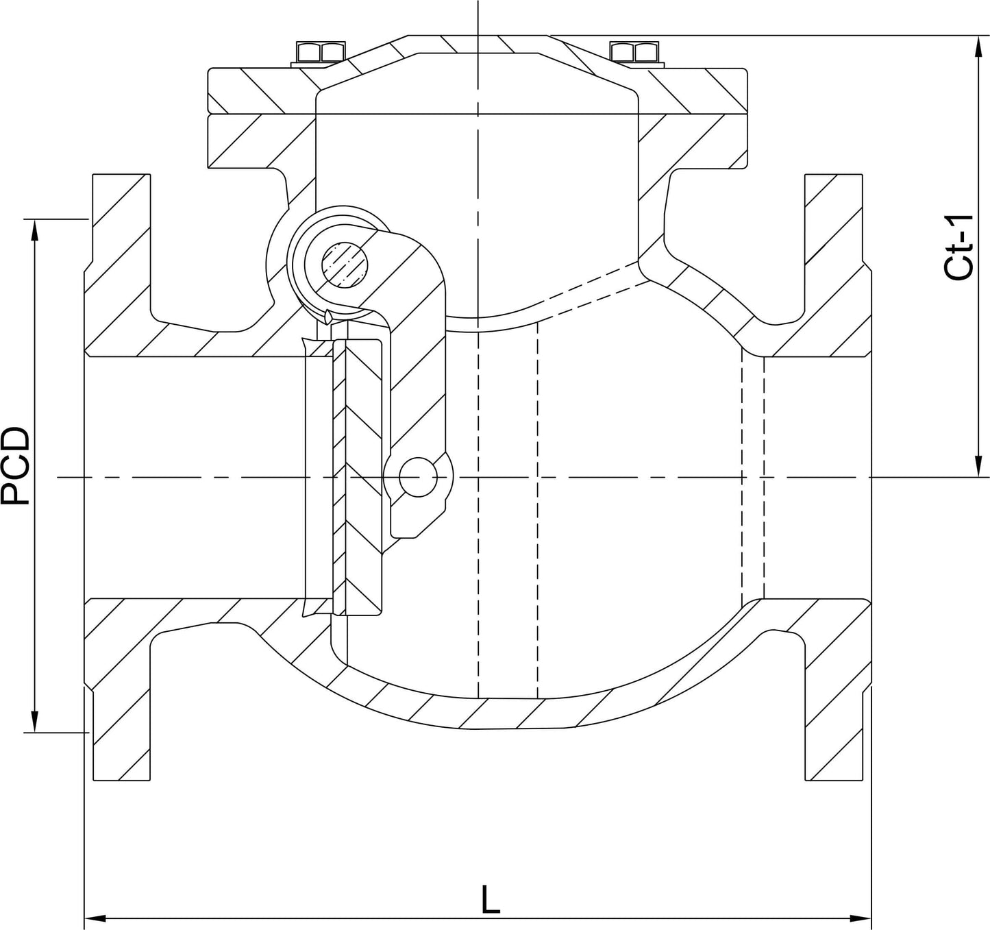 Profec Rückschlagklappe mit Anlüftevorrichtung Sphäroguss (GGG40) Epoxybeschichtung DIN Flansch 16bar Blau PN10