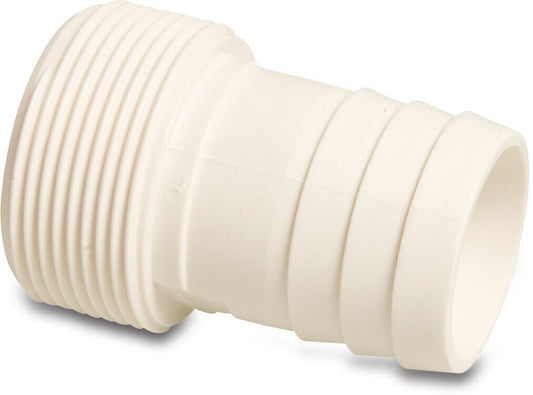 Schlauchtülle ABS 1 1/2" x 38 mm Außengewinde x Schlauchtülle Weiß (VE: 10 St.)
