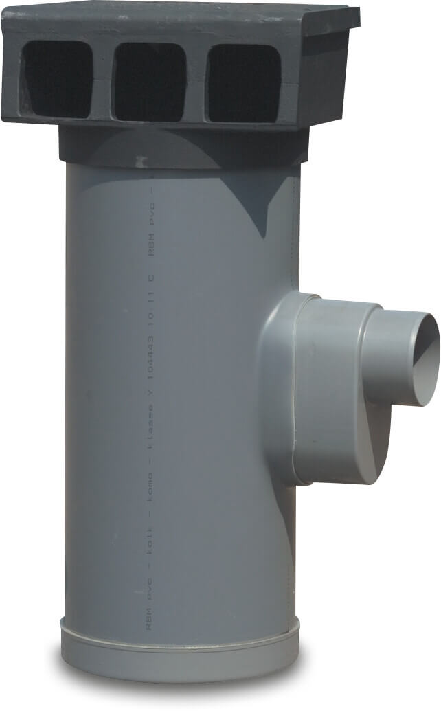 Bürgersteigablauf PVC-U 315 mm x 125 mm Stutzen Grau KOMO Typ TK 315-2 (VE: 24 St.)