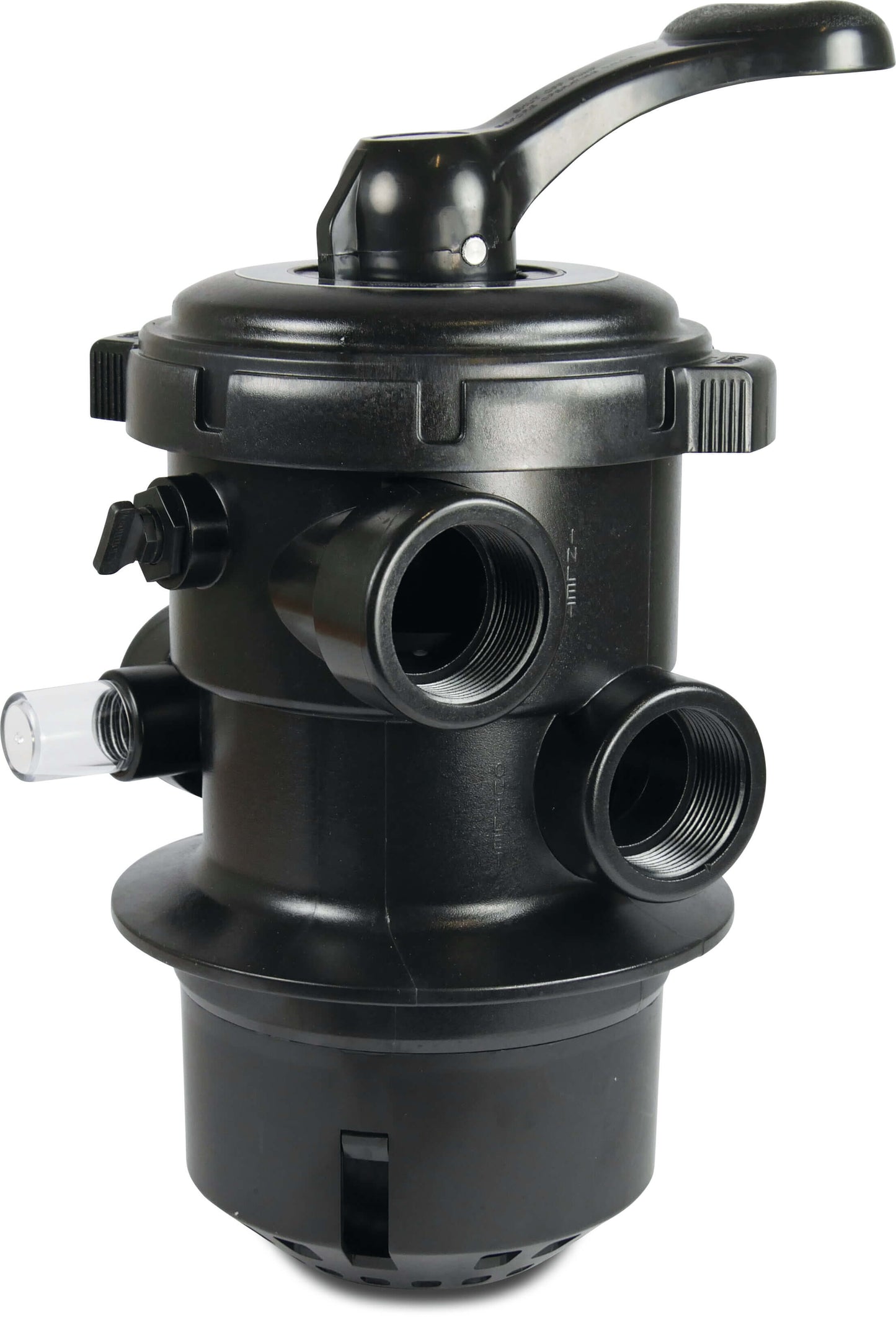 Flotide Mega MFV 6-wege Schelle Ventil Mehrwegeventile 1 1/2" Innengewinde 4bar Schwarz für top mount Filter 6-Wege
