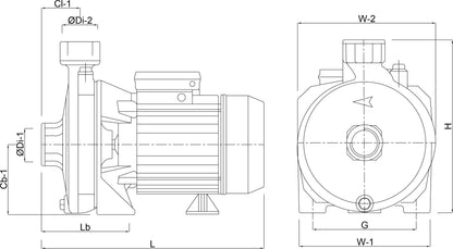 Foras KM 400/1 T Kreiselpumpe Gusseisen 2" x 1 1/4" Innengewinde 8bar 6,8A 400/690VAC Blau