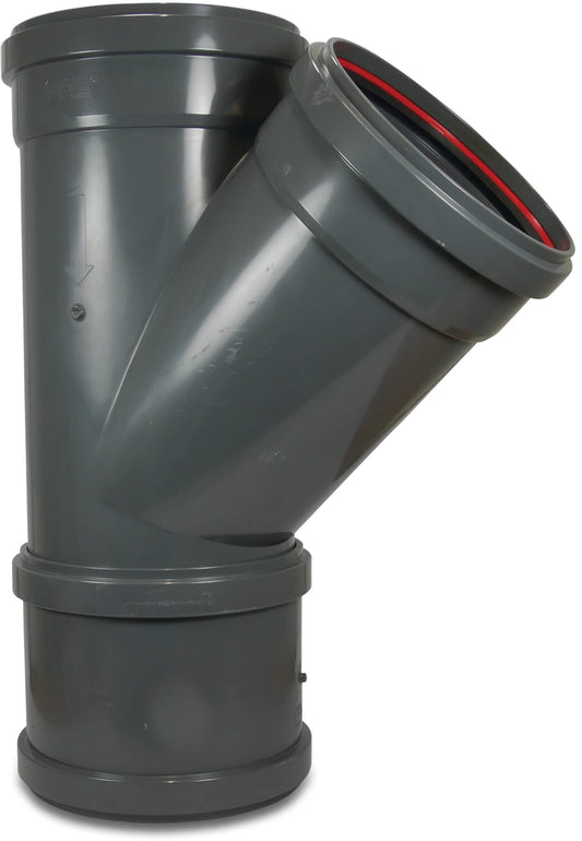 T-Stück 45° PVC-U 315 mm SN8 Steckmuffe Grau KOMO/BENOR
