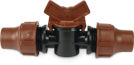 Stopfenventil PE 16 mm lock Braun Typ BF-92 lock (VE: 10 St.)
