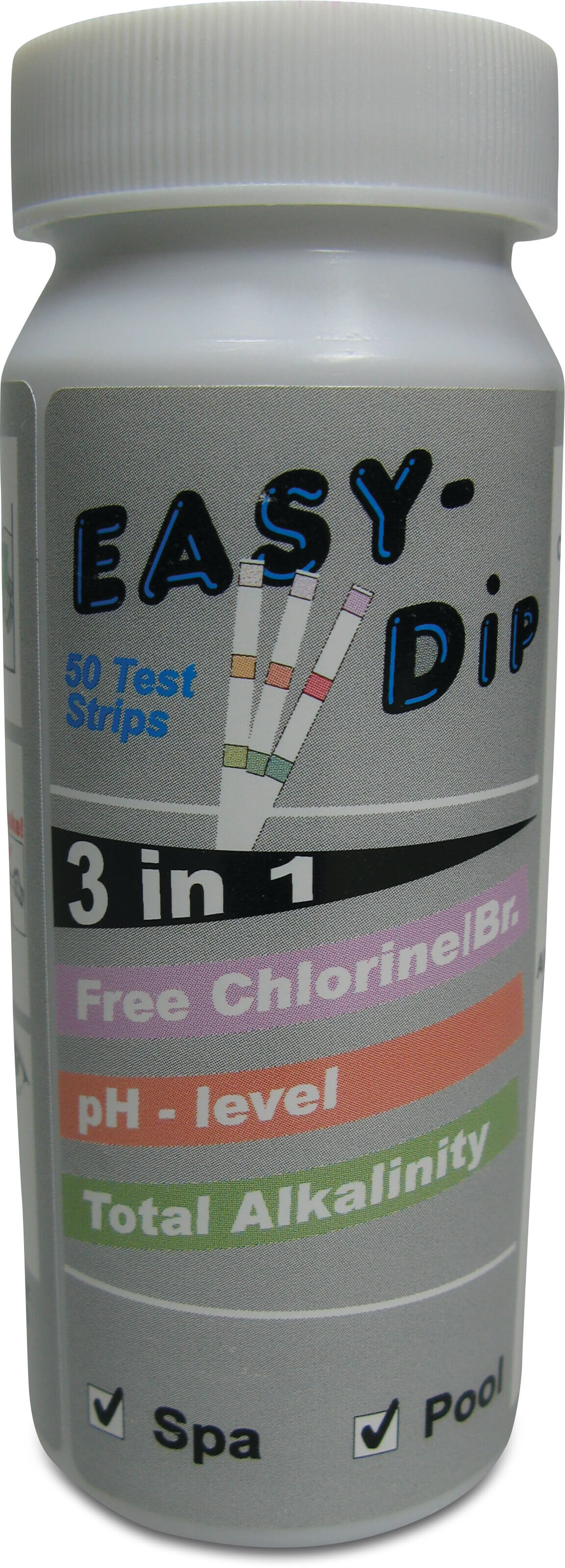 Pool-I.D. 3-in-1-Teststreifen zur Messung von pH-, Aktivsauerstoff- (O2 / MPS) - und Alkalinitätswerten 50 Stück