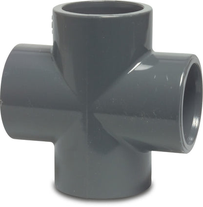 Profec Kreuzstück PVC-U Klebemuffe 16bar Grau