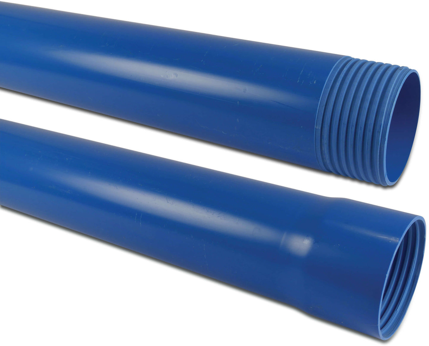 Verlängerungsrohr PVC-U Trapez Innengewinde x Trapez Außengewinde Blau 1m