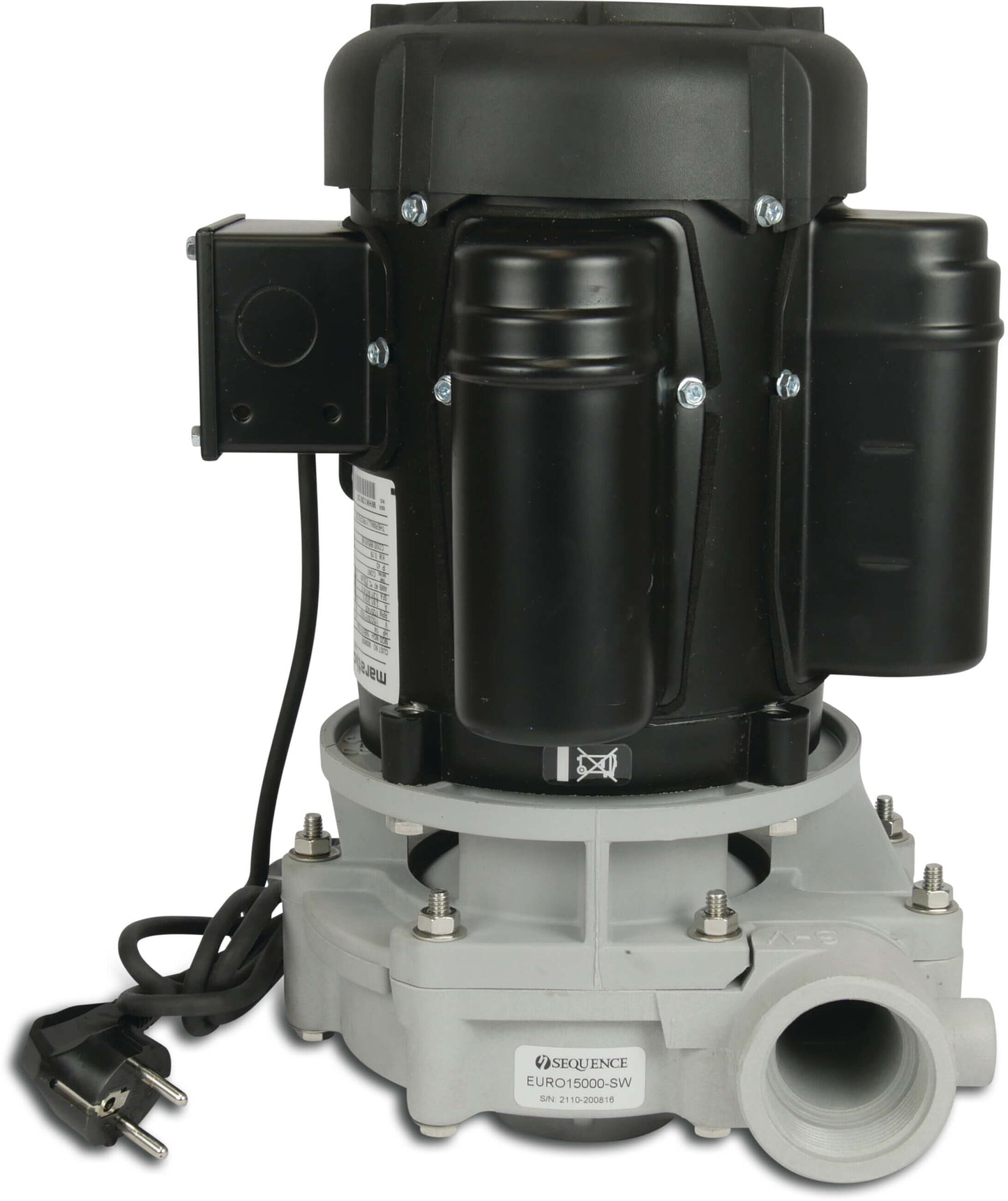 Kreiselpumpe PP DN50 x 2" x DN50 x 2" Innengewinde 2,21A 230VAC Schwarz/Weiß Typ Sequence EURO25000-SW
