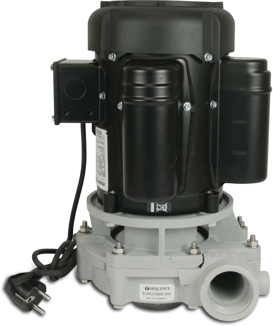 Kreiselpumpe PP DN50 x 2" x DN50 x 2" Innengewinde 2,21A 230VAC Schwarz/Weiß Typ Sequence EURO25000-SW
