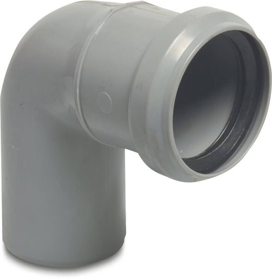 Bogen 87° PP Stutzen x Steckmuffe Grau