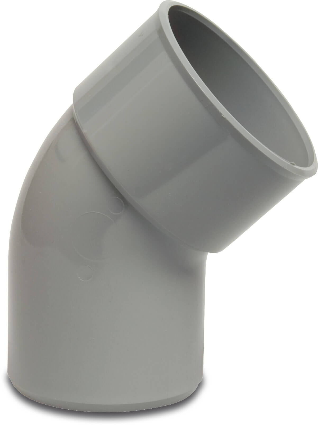 Bogen 45° PVC-U Klebemuffe x Stutzen Grau KOMO