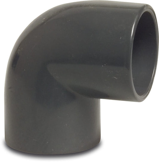 Winkel 90° PVC-U Klebemuffe 16bar Grau
