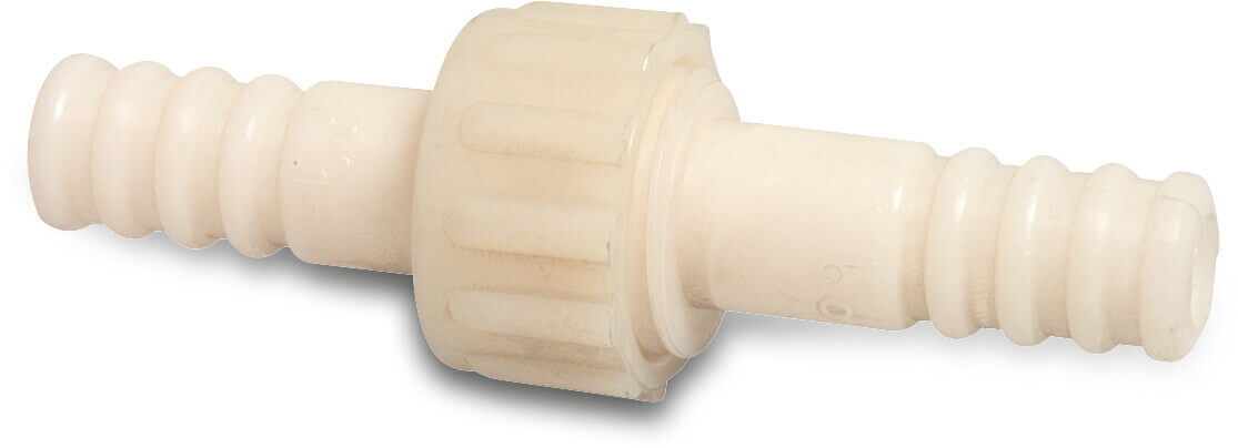 Verschraubung Nylon 25 mm Schlauchtülle 16bar Weiß