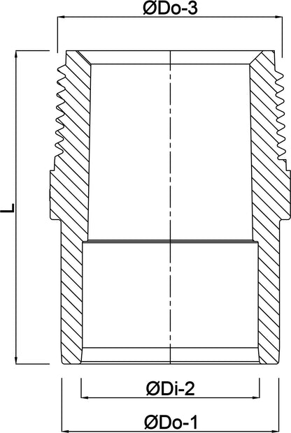 VDL Übergangsadapter PVC-U Klebemuffe/Klebestutzen x Außengewinde 10bar Grau Typ gerades Gewinde