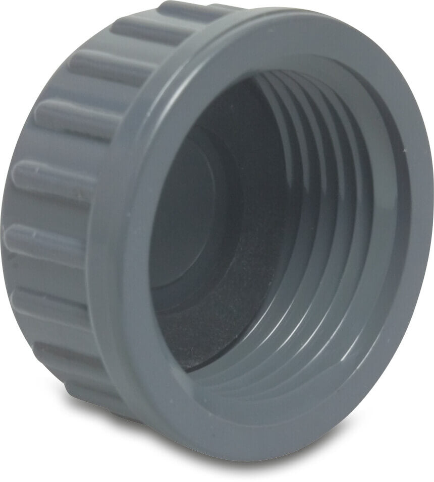 Profec Kappe PVC-U Innengewinde 10bar Grau Typ Flach