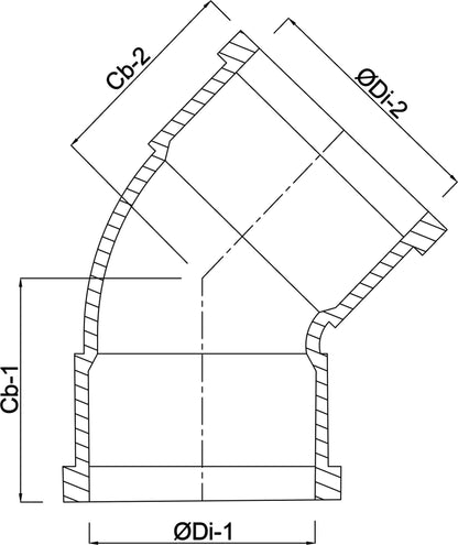 Profec Bogen 45° PVC-U Klebemuffe 16bar Grau Typ aus Rohr hergestellt